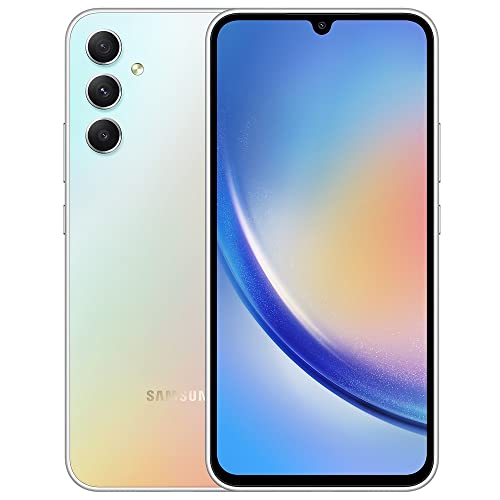 SAMSUNG Galaxy A34 5G + 4G LTE (256GB + 8GB) Unlocked Worldwide (Only T-Mobile/Mint/Metro USA Market) 6.6" 120Hz 48MP Triple Camera + (25W Wall Charger) (Awesome Silver (SM-A346M/DSN))