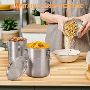 Tanjiae Bundle - 2 Items Compact Stainless Steel 100% Airtight Metal Canisters Sets for Small Kitchens