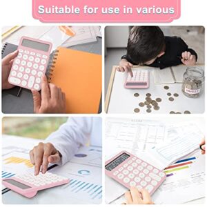 Standard Calculator 12 Digit,6.2 * 4.2in Desktop Large Display and Buttons,Calculator with Large LCD Display for Office,School, Home & Business Use,Automatic Sleep,15 °Tilt Screen (Pink)