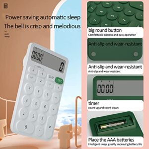 VEWINGL Standard Calculator 12 Digit,with Timers and Alarm Clock,Calculator with Large LCD Display for Office,School,Home & Business Use,Automatic Sleep,with Battery(Green)