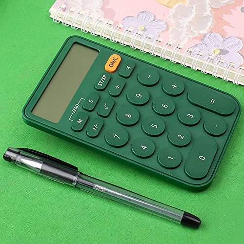 VEWINGL Standard Calculator 12 Digit,with Timers and Alarm Clock,Calculator with Large LCD Display for Office,School,Home & Business Use,Automatic Sleep,with Battery(Green)