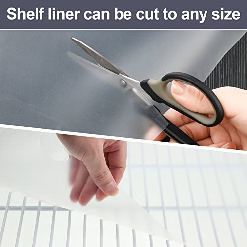 Kathfly 1 Roll Wire Shelf Liner Shelf Covers for Wire Shelving Waterproof Non Adhesive Refrigerator Pantry Wire Shelf Plastic Mats for Kitchen Cabinet Drawer Fridge Rack, 10 Feet Roll (12 Inch Wide)