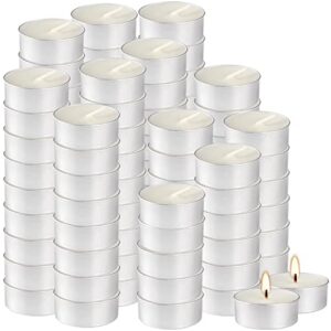 100-Pack Unscented Tea Lights Candles|4 Hour White Smokeless Tealight Candles|in Bulk Votive Little Candles for Shabbat, Wedding,Parties,Birthdays,Anniversaries