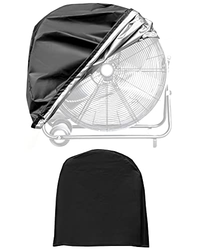 QWORK Heavy Duty Industrial Fan Cover - Waterproof and UV Resistant - 2 Pack Compatible with 24" High-Velocity Drum Fan and Floor Fan