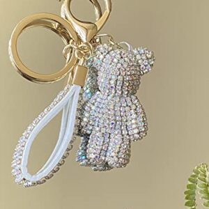 Keychain for woman and girl Crystals in a keychain Fashion pendant for bag or backpack Teddy Bear in Crystals