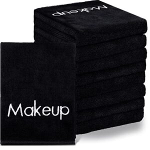 30 pcs microfiber makeup washcloths 13 x 13 inch makeup remover towels black remover towels reusable soft makeup remover cloth absorbent removers washcloths makeup washcloths with embroidery for women