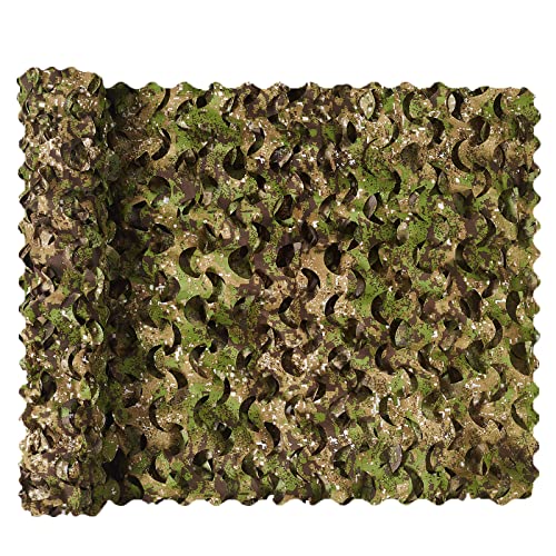 NINAT Camo Netting Camouflage Net Bulk Roll for Hunting Shooting Camping Military Tree Houses Ground Blinds Vehicle Concealment Decoration Sunshade Green Zone 4.9ft x 19.7ft