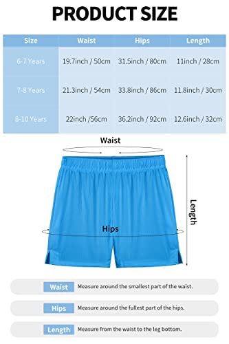 Resinta 4 Pack Girls Mesh Athletic Shorts Kids Summer Active Shorts Girls Sports Basketball Shorts Performance Gym Shorts