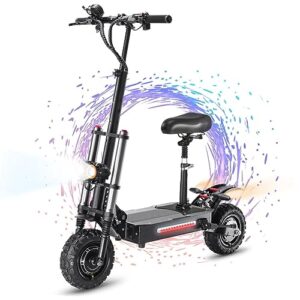 s3 6000w electric scooter adults 60mph, sports scooters 400lbs capacity, 75 miles long range, 60v38ah li-ion battery, 11" tubeless all-terrain tires