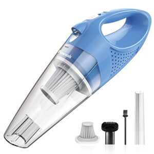 powools car vacuum cordless rechargeable - handheld vacuum cleaner by vaclife high power with fast cahrge tech, portable vacuum with large-capacity battery, handheld vac, blue (pl8189)