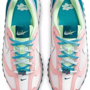 Nike Women's Air Max 90 shoe, White/White Med Soft Pink, 8.5