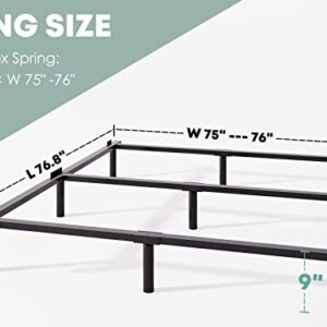 VTWAZAST King Bed Frame,9 Inch Heavy Duty Base for Box Spring, 9-Leg Support,Easy Assembly,Non-Slip,Noise-Free, Black