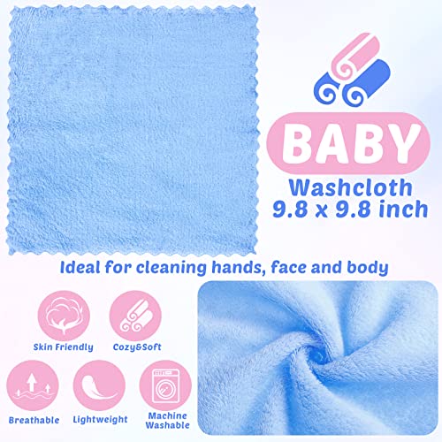 5 Pcs Baby Bath Towel and 15 Count Baby Washcloths Sets, Hooded Baby Towels for Newborns Infants and Toddlers Soft Coral Fleece Toddler Towels for Newborn Boy Girl