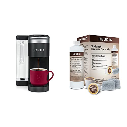 Keurig K-Supreme SMART Single Serve Coffee Maker With Wifi Compatibility, 4 Brew Sizes, Black & 3-Month Brewer Maintenance Kit, Compatible Classic/1.0 & 2.0 K-Cup Coffee Makers, 7 Count