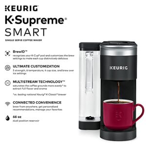 Keurig K-Supreme SMART Single Serve Coffee Maker With Wifi Compatibility, 4 Brew Sizes, Black & 3-Month Brewer Maintenance Kit, Compatible Classic/1.0 & 2.0 K-Cup Coffee Makers, 7 Count