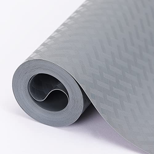 Moretoes Shelf Liners for Kitchen Cabinets, Waterproof and Oil-Proof Non Adhesive Liner, 12 Inch x 10 Feet EVA Plastic Durable Washable Drawer Liner for Pantry Cupboard Gray