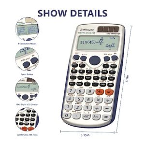 Scientific Calculators, IPepul Math Calculator with 417 Function, Solar Battery Power and 4-Line Display, School Supplies for Middle High College Students Teachers(991ES Plus)