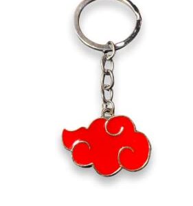 anime inspired akatsuki red cloud keychain