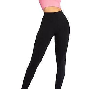 Sunzel Nunaked Workout Leggings for Women, Tummy Control Compression Workout Gym Yoga Pants, High Waist & No Front Seam Black X-Large 28"