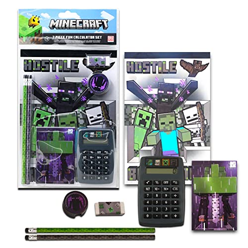 Minecraft School Supplies Value Pack - 9 Pc Bundle with Minecraft Folders, Notebook, and Stickers for Kids Boy Girls | Minecraft Back to School Supplies