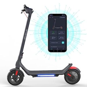 leqismart electric scooter-9" pneumatic tire, 15.5miles range,15.5 mph,250w motor, 220lbs weight capacity, dual brakes, folding electric scooter for adults