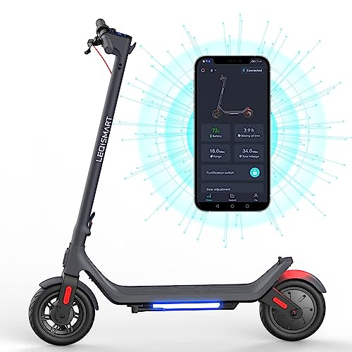 LEQISMART Electric Scooter-9" Pneumatic Tire, 15.5Miles Range,15.5 MPH,250W Motor, 220lbs Weight Capacity, Dual Brakes, Folding Electric Scooter for Adults