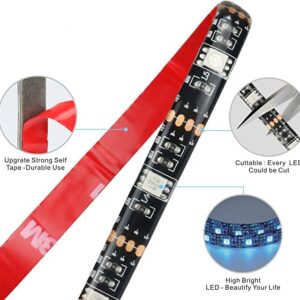 Iyicuus Tow Sets Battery Powered LED Strip Lights, 9.8ft 24-Keys Remote Controlled, DIY Indoor and Outdoor Decoration (2)