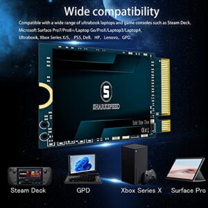 M.2 2230 SSD 256GB SSHARKSPEED NVMe PCIe Gen3.0X4 Internal Solid State Drive, Compatible with Steam Deck，Microsoft Surface pro 7/pro 8+/pro X/laptop3/laptop4/laptop Go, Ultrabook(256GB, 2230 Gen3.0)