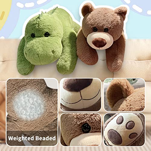 Mewkou 3.5 LB Weighted Stuffed Animals Bear, 24 Inch Weighted Plush Animals Throw Pillow, Cute Kawaii Plush Toys Gifts for Kids Adults Teens Birthday Christmas