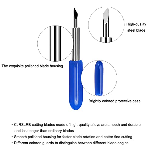 CJRSLRB 60Pcs 60° Deep Cut Replacement Blades for Cricut Explore Air 2/Air 3/Maker/Maker 3/Expression Cutting Machines, Fine Point Deep Cut Blade Fit for Thick Vinyl Fabric Cutting