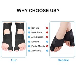 MMPANG Bunion Corrector for Women & Men 2Pcs Bunion Straightener Day/Night Support Orthopedic Bunion Relief Splint Non-Slip/Adjustable/Comfortable/Breathable Big Toe Corrector for Hallux Valgus