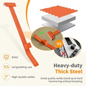 SDSNTE 17’’ Heavy-Duty Solid Steel Pull and Pry Bar Flooring Installation Kit Tools for Vinyl Plank, Laminate Flooring Installation, Orange