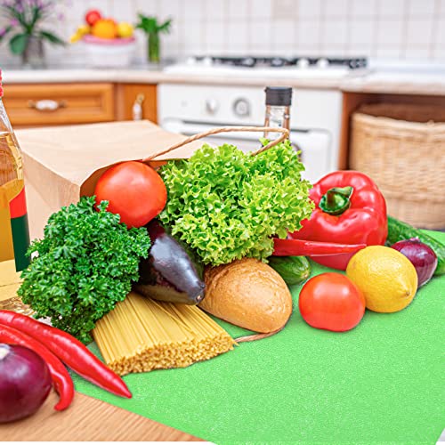 Poen 8 Pcs Fruit and Veggie Life Extender Liner 12 x 15 Inch Sponge Fridge Shelf Mat Green Washable Refrigerator Liners Fridge Drawer Pads Liner, Extends Life of Your Produce and Keep Food Fresh