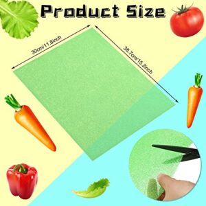 Poen 8 Pcs Fruit and Veggie Life Extender Liner 12 x 15 Inch Sponge Fridge Shelf Mat Green Washable Refrigerator Liners Fridge Drawer Pads Liner, Extends Life of Your Produce and Keep Food Fresh