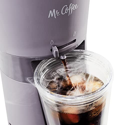 Mr. Coffee Iced Coffee Maker, Single Serve Machine with 22-Ounce Tumbler and Reusable Coffee Filter, Black & Iced Coffee Maker, Single Serve Machine, Lavender