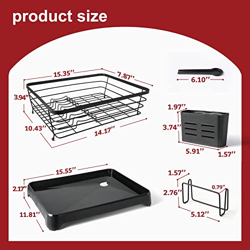 Dinkich Dish Drying Rack with Tray, Stainless Steel Rust Proof Dish Rack for Kitchen Counter Cabinet Tabletop, Kitchen Storage and Organisation Holder