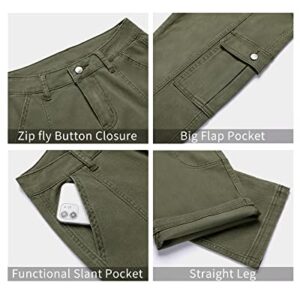 GRAPENT Women Pants Trendy Pants Womens Summer Clothes True Classic Chino Pants Women Trousers Camo Cargo Pants Color Army Green Size 6