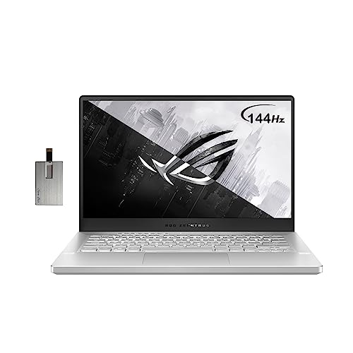 ASUS 2022 ROG Zephyrus G14 14/'' FHD 144Hz Gaming Laptop, AMD Ryzen 7-5800HS, 16GB RAM, 1TB PCIe SSD, Backlit Keyboard, NVIDIA GeForce RTX 3060 6G Graphics, Win 11 Pro, White, 32GB USB Card