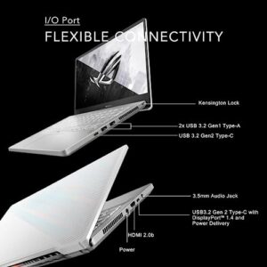 ASUS 2022 ROG Zephyrus G14 14/'' FHD 144Hz Gaming Laptop, AMD Ryzen 7-5800HS, 16GB RAM, 1TB PCIe SSD, Backlit Keyboard, NVIDIA GeForce RTX 3060 6G Graphics, Win 11 Pro, White, 32GB USB Card