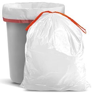 trash bags drawstring, 8 gallon fragrance free medium kitchen garbage bags, 55 count