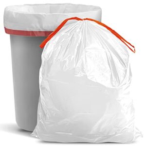 Trash Bags Drawstring, 8 Gallon Fragrance Free Medium Kitchen Garbage Bags, 55 Count