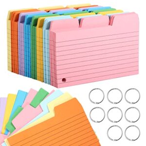 400 pcs colored index cards, 3x5 inches ruled index cards with ring blank flashcards lined index cards heavy note cards for studying office home school supplies