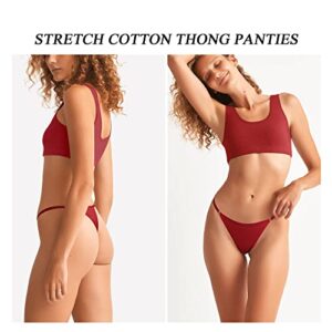 LEVAO 5 Pack Women's G-String Thongs Cotton Panties Stretch T-back Tangas Low Rise Hipster Underwear Sexy S-XL