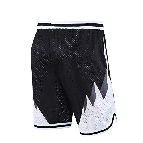 BOOMLEMON Men's Basketball Shorts Gym Training Workout Athletic Shorts Mesh Graphic Print Running Short Pants(608 Black S)