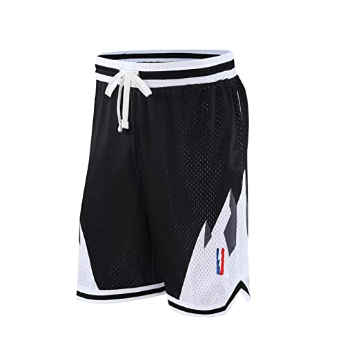 BOOMLEMON Men's Basketball Shorts Gym Training Workout Athletic Shorts Mesh Graphic Print Running Short Pants(608 Black S)