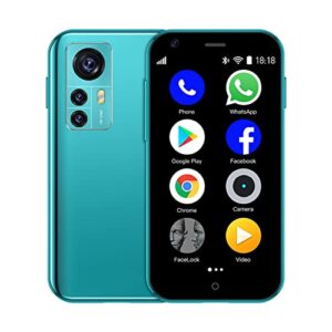 mini smartphone unlocked 1gb ram 8gb rom small cell phones, 2.5'' touch screen quad core android tiny phone/3g/wifi/dual sim/hd camera/google play mobile phone (blue)