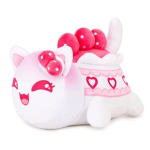 womise strawberry cake cat stuffed animal plush,cat food plushies cat mee meow, cute anime cartoon cat stuffed animal figure toy plush pillow gift for kids and festival gift