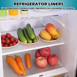 PABUSIOR Refrigerator Shelf Liners 4 PCS, Translucent Drawer Liners, (16" x24 INCH) Washable Fridge Liner, Refrigerator Mats for Freezer Glass Shelves