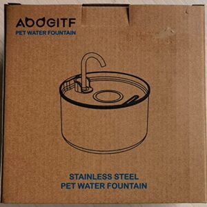 AOOGITF Cat Water Fountain, 304 Stainless Steel Pet Water Fountain, 24/7 Keep The Water Fresh, 74oz Capacity, Ultra-Quiet, No Sputter, Compact, Easy Cleaning, Suit for Pets