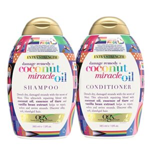 ogx coconut miracle oil extra strength shampoo & conditioner, 2 pack